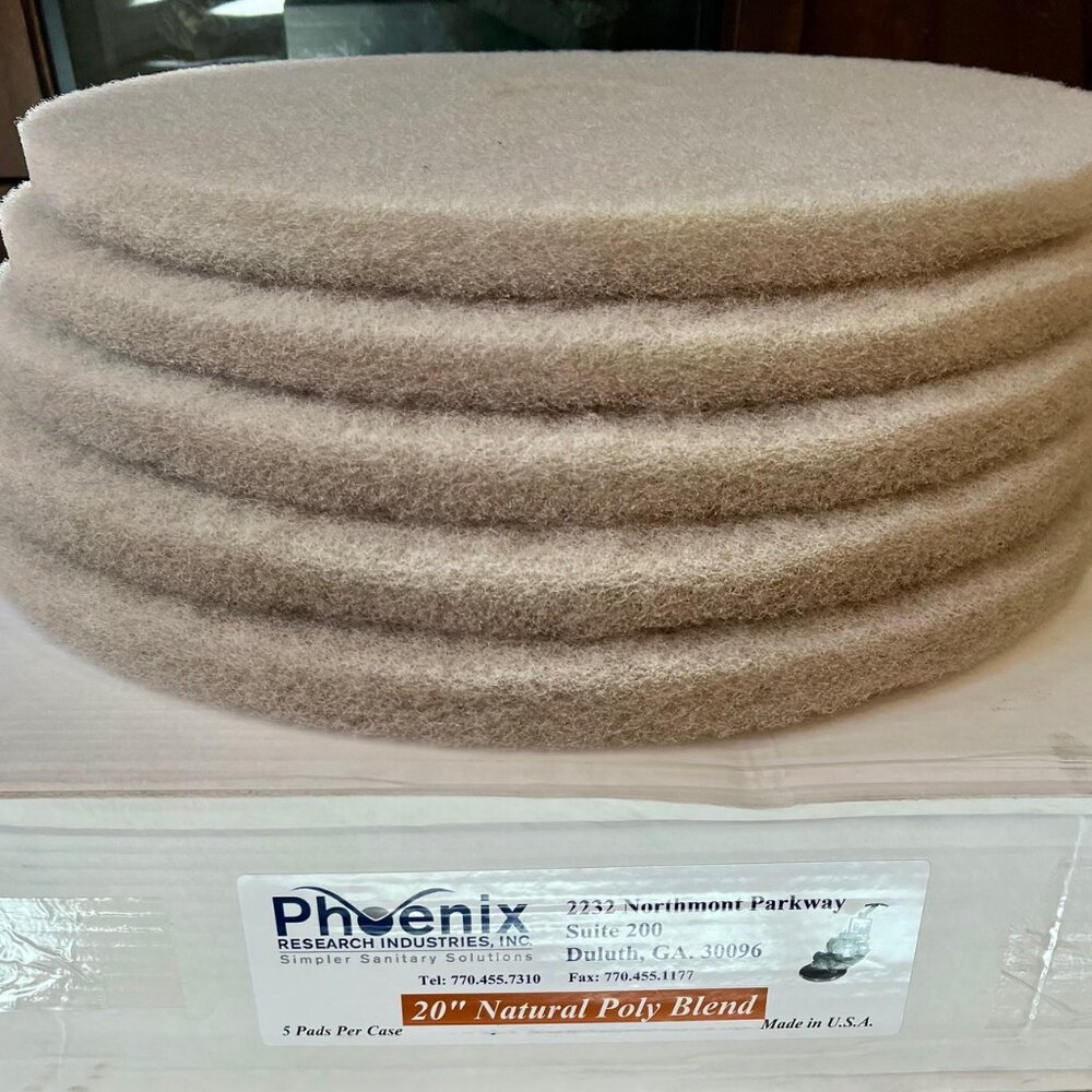 Boardwalk 20" Natural Poly Blend Stripping Pads, 5/Carton Floor Cleaning NEW